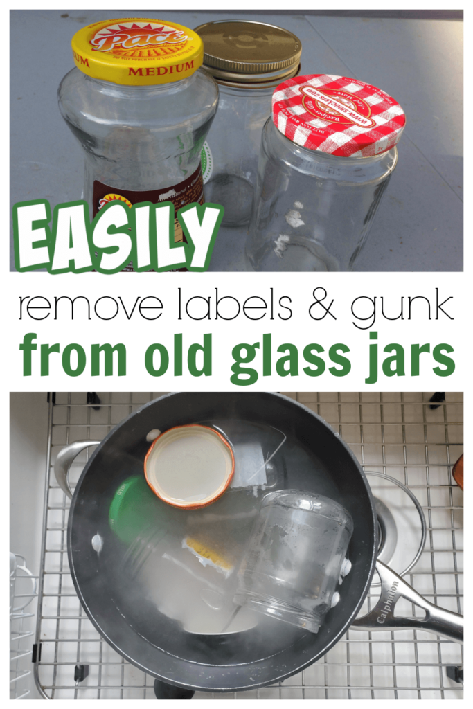 Such an easy way to remove labels and glue from glass food jars.