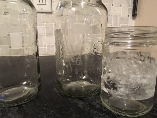 This is the best and easiest way to take off labels from glass jars. After they are clean, there are so many different ways to reuse them.