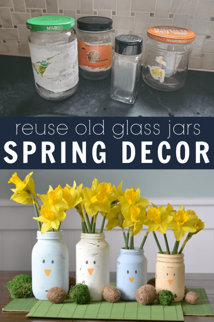 Easy DIY Chalk Paint on Glass Jars for Bathroom Vanity