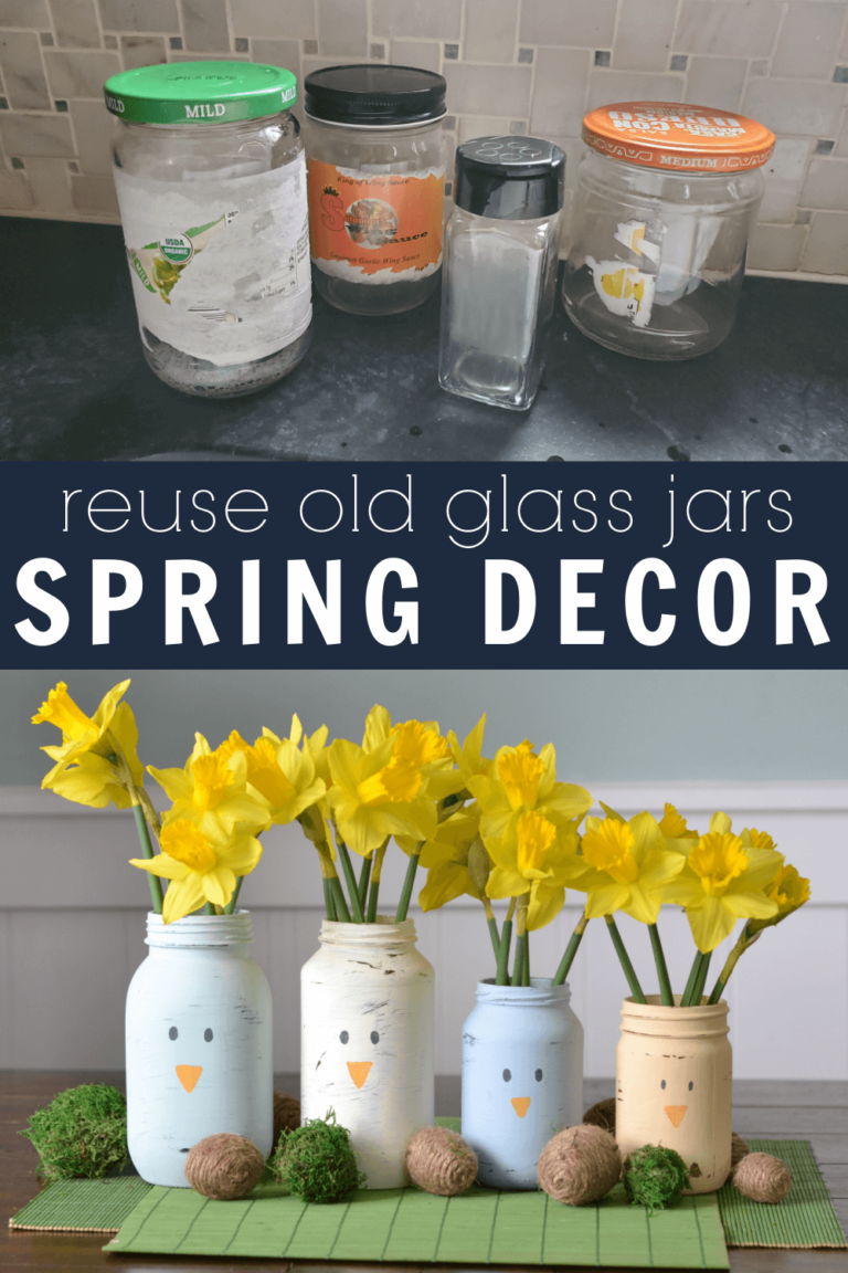 DIY Spring Centerpiece from Old Glass Jars • Refresh Living