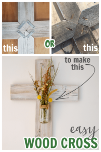 This DIY wood cross is made from an old fence picket and glass food jar. Such an easy project to decorate your home.
