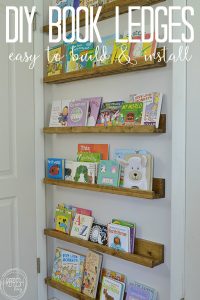 What a great way to use wasted space behind a door! These shelves are cheap and easy to build.