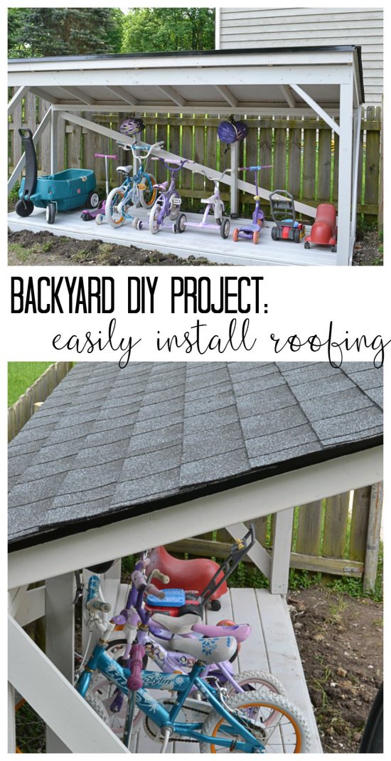 It's easy to install a new roof on a backyard structure like a shed, playhouse, or lean-to. #roofeditmyself #shop