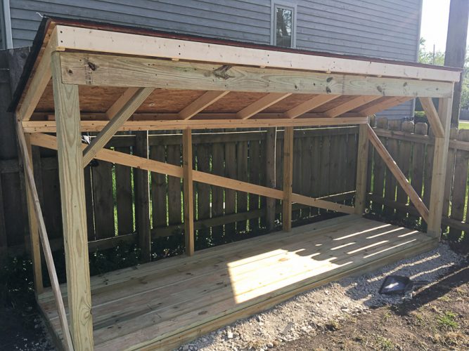 It's easy to install a new roof on a backyard structure like a shed, playhouse, or lean-to. #roofeditmyself #shop