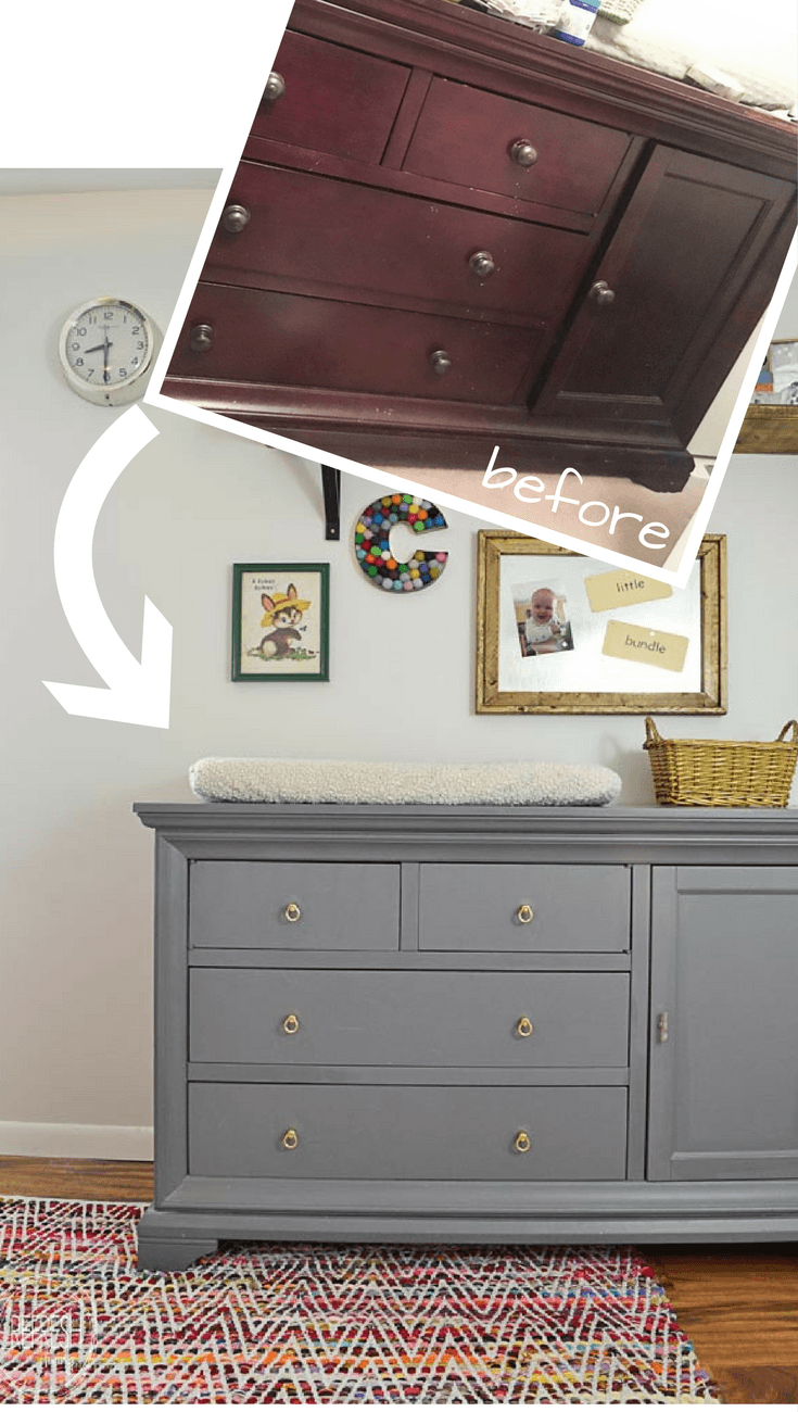 gray nursery dresser