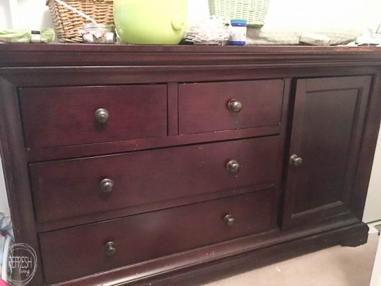 cherry wood changing table dresser