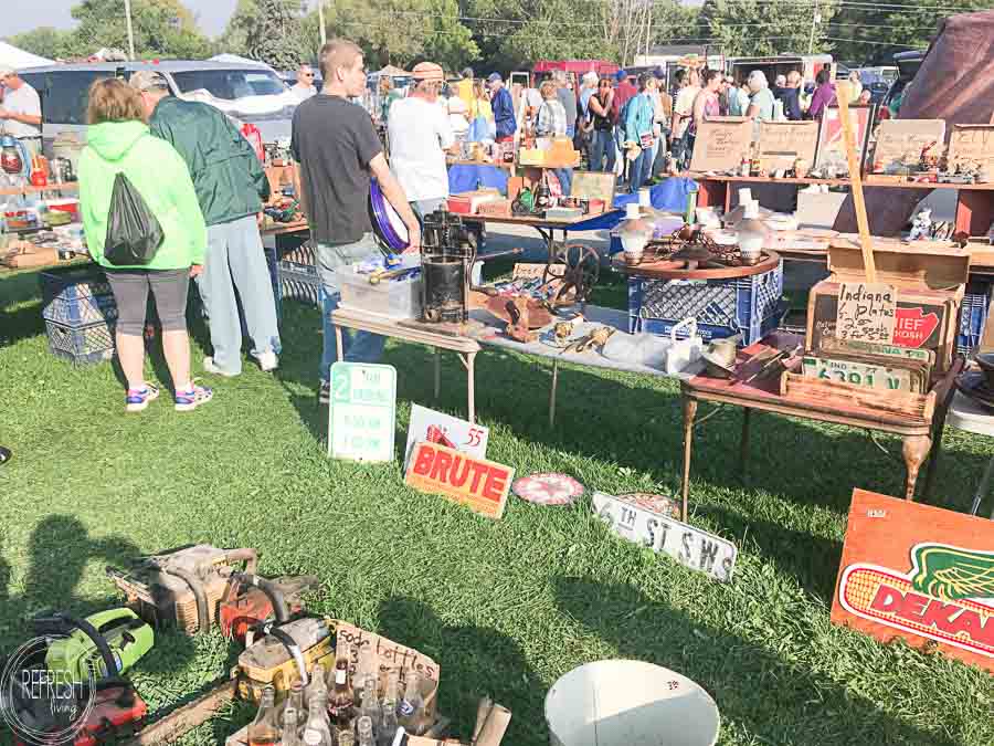 flea market booth with unique home decor items