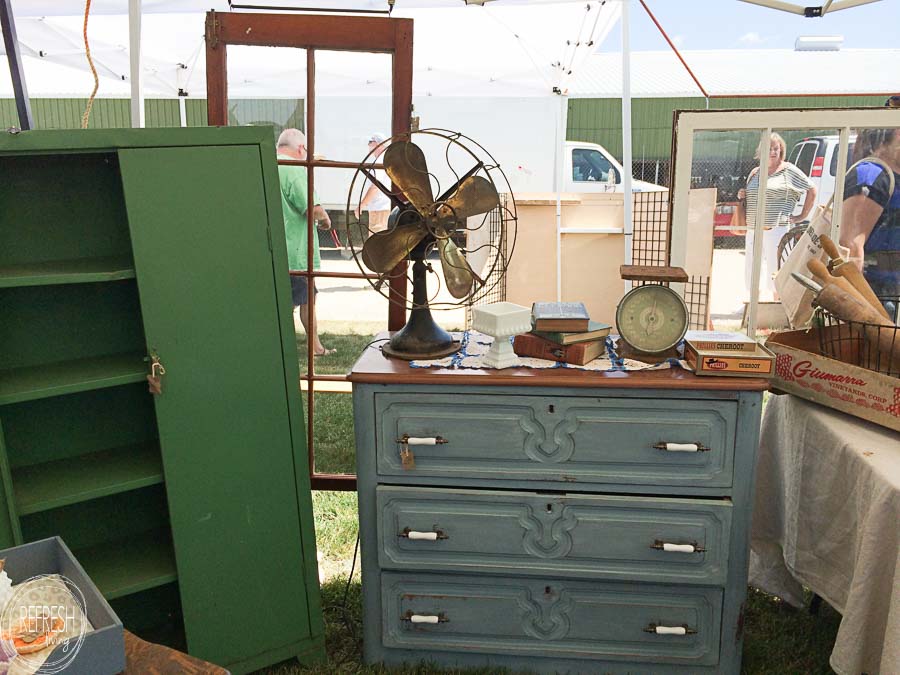 flea market booth with unique home decor items