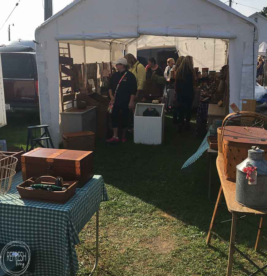 flea market booth with unique home decor items