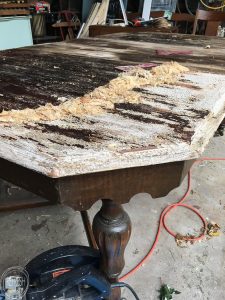 Tips and tricks for stripping wood furniture. This vintage dining table only cost $37, but with some time and effort, it has been turned into a beautiful piece of furniture.