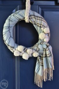 Reuse an old scarf and make it into a winter wreath that can stay up well past Christmas! DIY wreath via Refresh Living