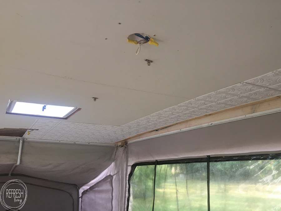 How To Repair Water Damaged Pop Up Camper Rv Roof Ceiling 5