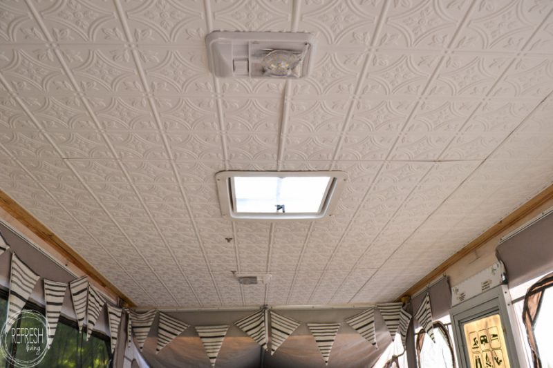 Pop Up Camper Remodel Giving The Ceiling A Facelift Refresh Living