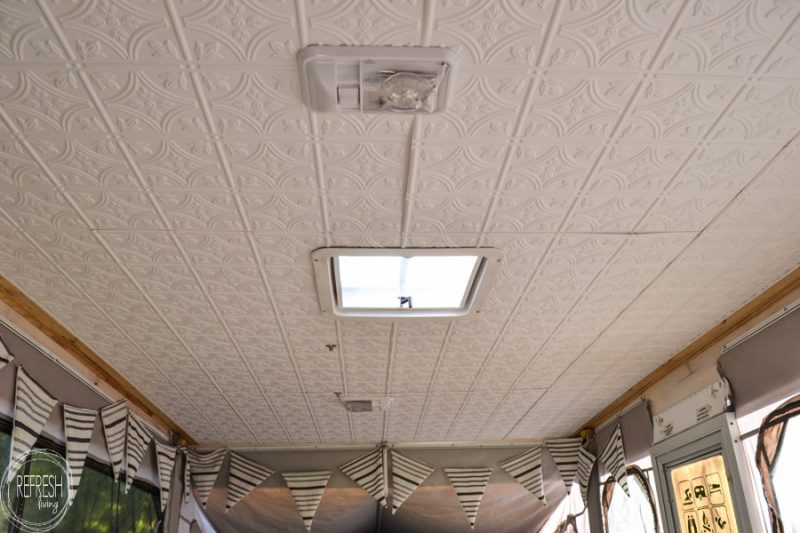 Pop Up Camper Remodel Giving The Ceiling A Facelift