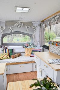 There are so many DIY projects in this pop up camper.