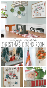 I love the way vintage elements were brought into this dining room in a modern way for Christmas.
