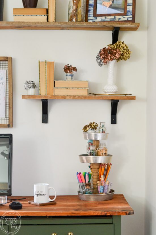 Vintage Modern Home Office Reveal: $100 Room Challenge • Refresh Living