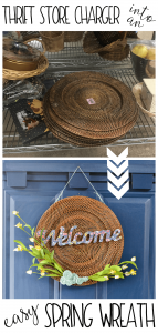 This is a great idea on how to make a inexpensive DIY spring wreath using a thrift store find. For less than $5, you can make a custom spring front door decoration!
