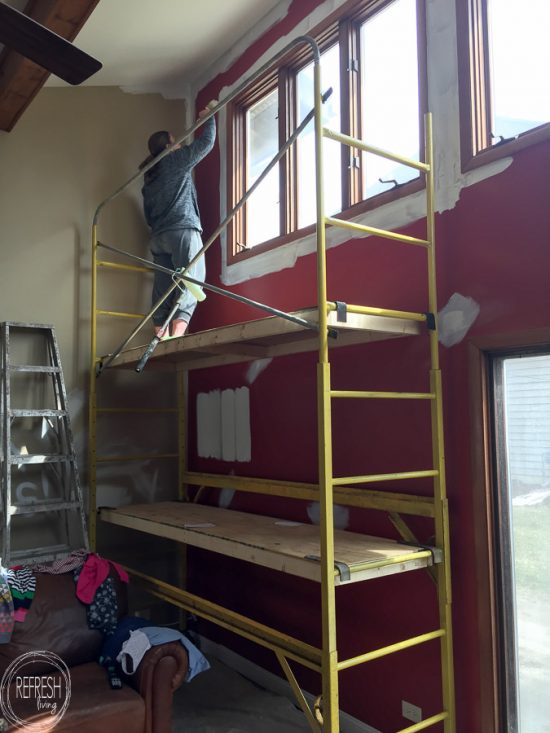 Living Room Makeover Week 3 Painting The Massive Red Wall