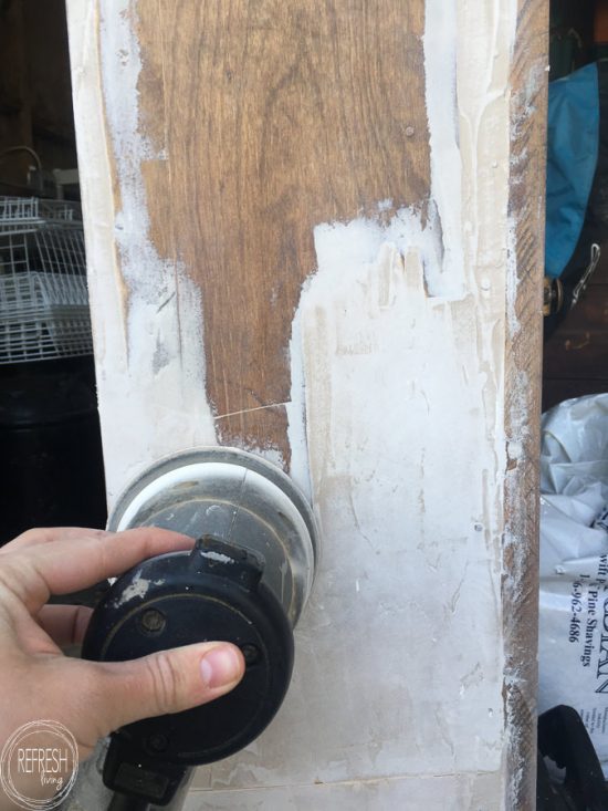 One way to repair peeling or missing wood veneer is to build the surface back up with wood filler.