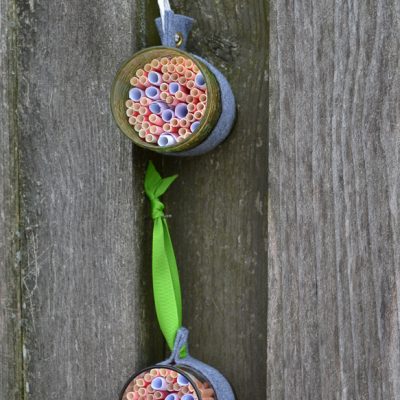 DIY Mason Bee Nest from Old Juice Glasses