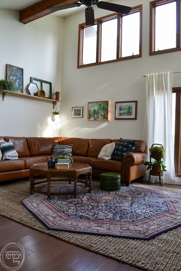 Eclectic Vintage Modern Living Room Makeover
