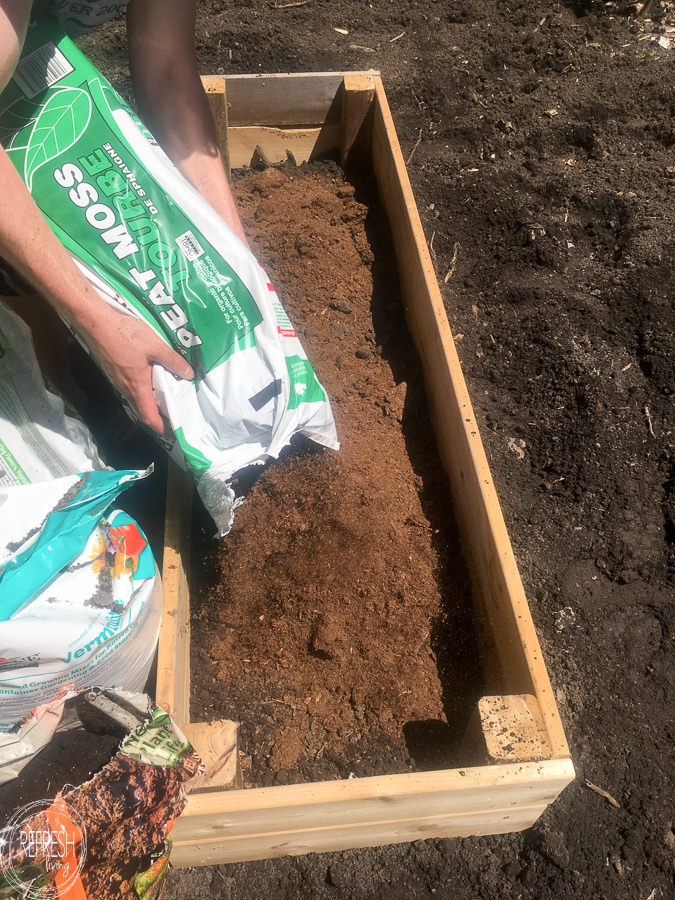 Three ingredients from home improvement store to fill a raised garden bed