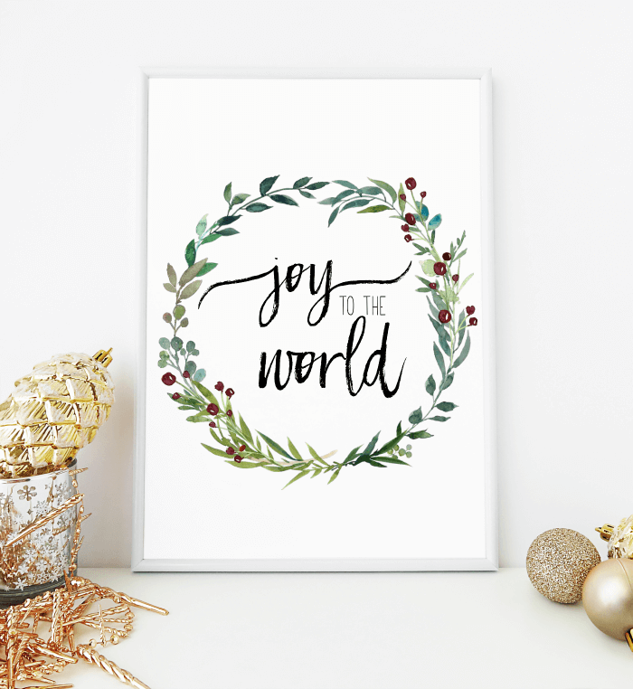 O Holy Night PRINTABLE Wall Art - Watercolor Christmas Tree Song Lyrics  Holiday Decor