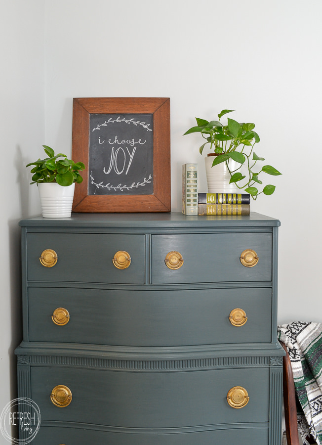 Dark Green Painted Vintage Dresser With Diy Chalk Paint From Paint Sample 4 