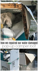 After finding a roof that was rotting away due to water damage in our pop up camper, we rebuilt it, made it watertight, and now it's as good as new! How we repaired our water damaged pop up camper roof via Refresh Living.