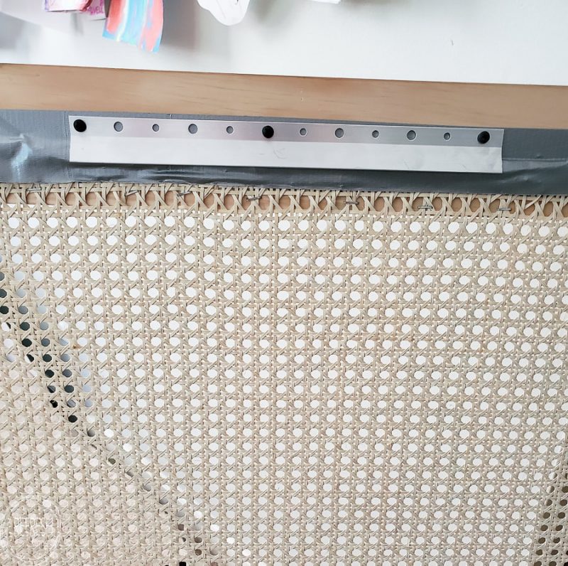 DIY cane headboard and how to install a wood headboard on the wall10