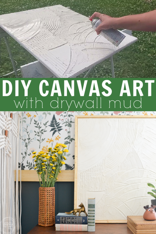 DIY large canvas art with drywall mud 2 - Refresh Living