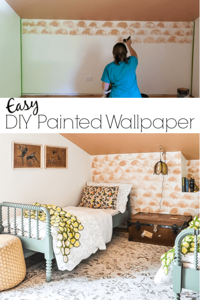 Create Faux Wallpaper Using Paint and a Stencil - In My Own Style