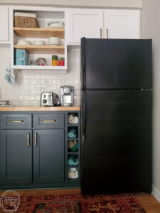 How to paint a fridge to get rid of rust spots or give it an updated look. This tutorial walks through all the steps and show the best type of paint to use to paint a fridge.