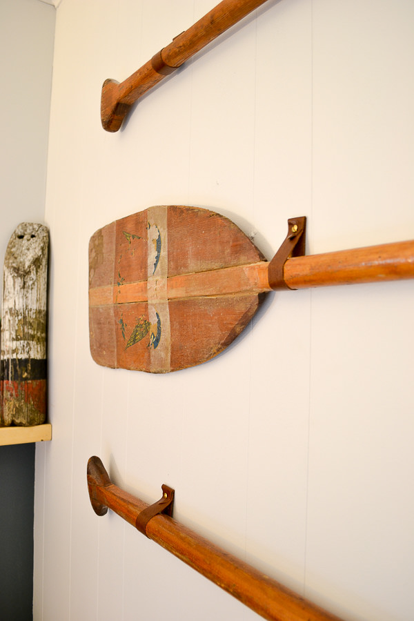How to Hang Oars on a Wall (DIY Leather Hooks) • Refresh Living
