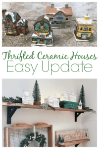 Paint ceramic houses from the thrift store to create a modern farmhouse look for a Christmas village.