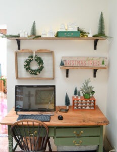 Paint ceramic houses from the thrift store to create a modern farmhouse look for a Christmas village.