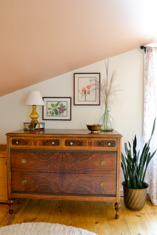 It's easy to remove the old finish from vintage furniture to reveal and highlight the natural woodgrain.