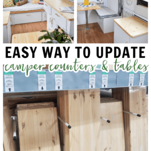 how to make wood counters for camper to look like butcher block