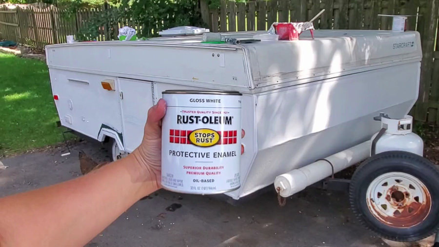Rustoleum Oil Based Paint to paint the exterior of a camper