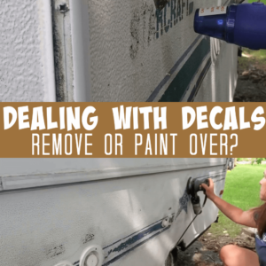 how to remove or paint over decals on a camper