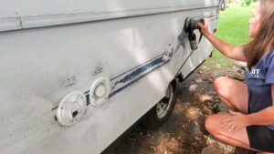 how to remove decals before painting a camper