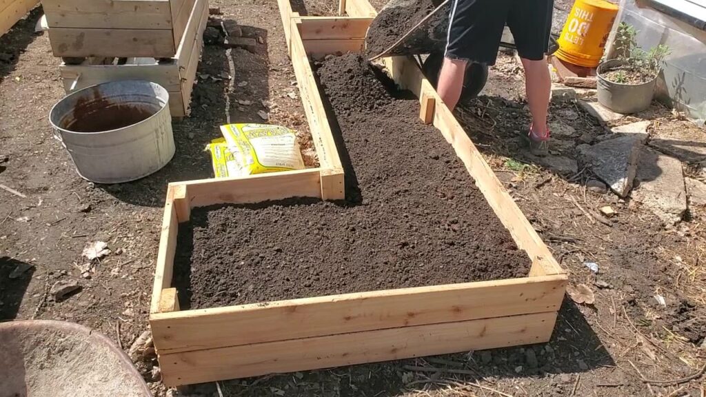 mix together three ingredients from the home improvement store to make a homemade raised bed soil for your garden without buying the premixed bags