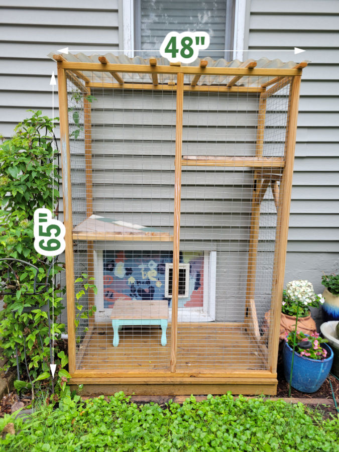 measurements to build catio for outdoor cat access