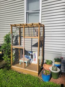 DIY plans for building a cat patio (safe outdoor area for cats) catio