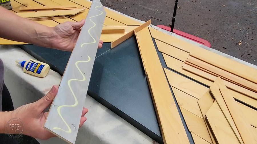 glue and nail plywood to interior hollow core door