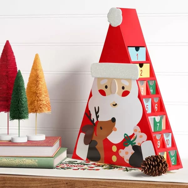 wooden santa advent calendar from target