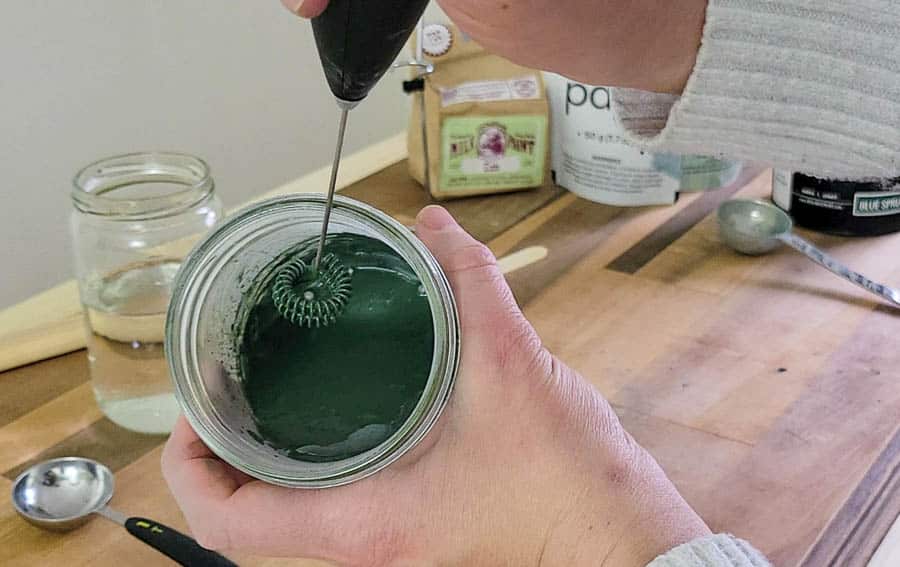 how to mix milk paint using a small hand held mixer or whisk