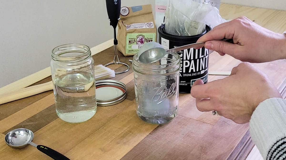 trick to mixing milk paint to get a smooth finish