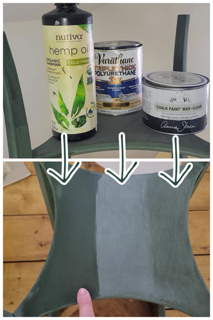 top coat for milk paint comparison of hemp oil, furniture wax and clear water based polyurethane finish for milk paint